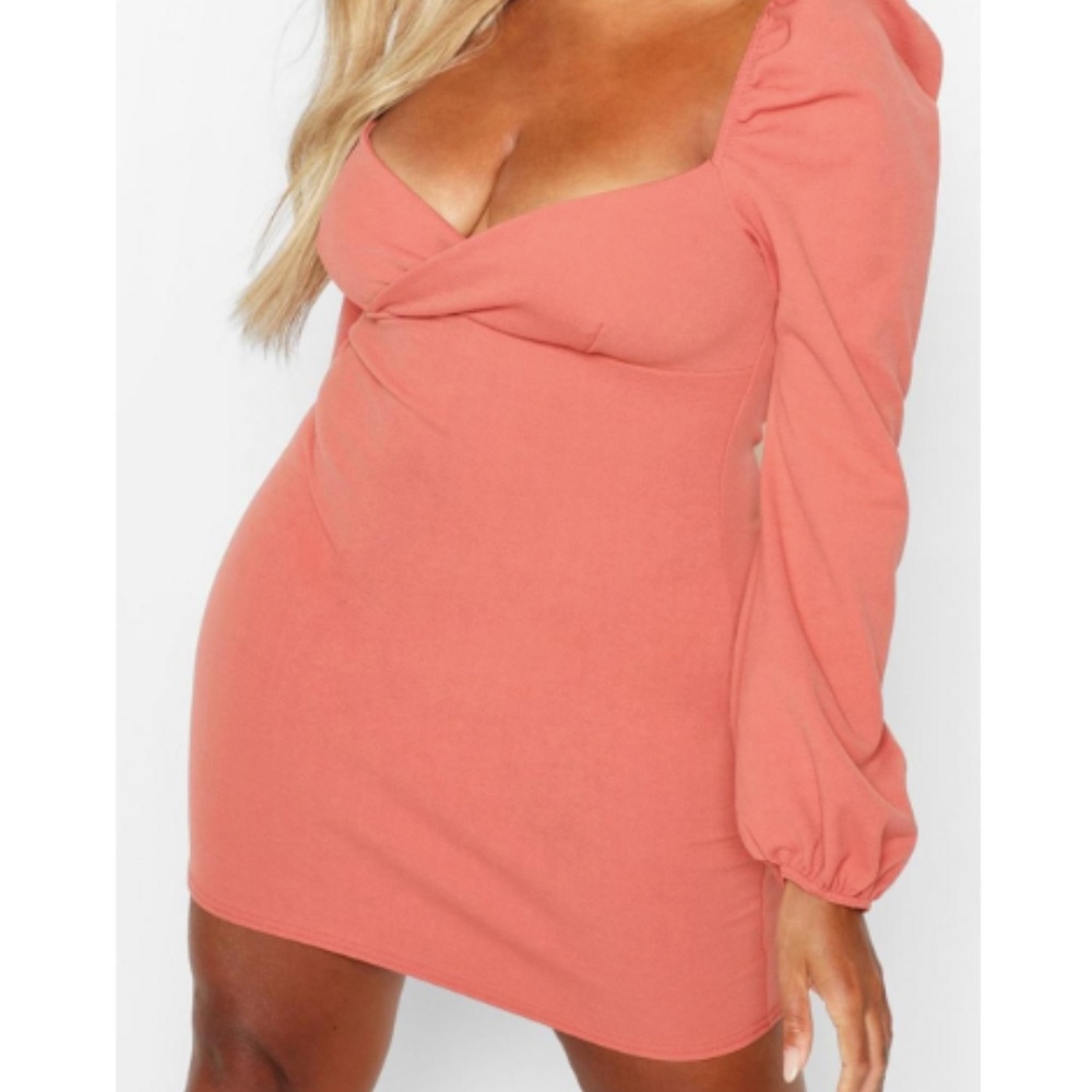 Wrap Balloon Sleeve Dress